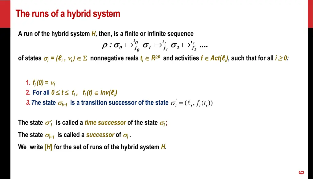 the runs of a hybrid system 1