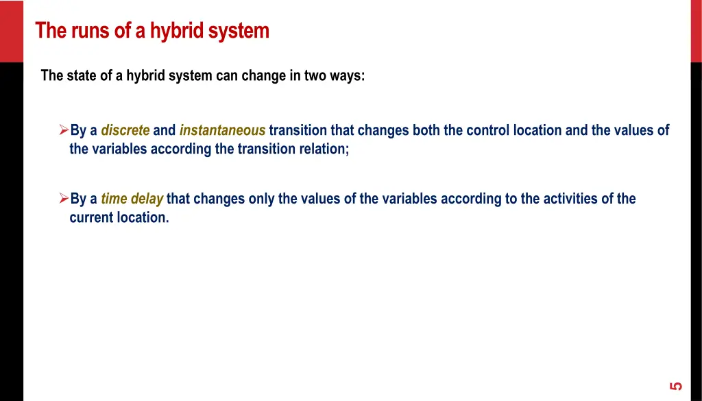the runs of a hybrid system