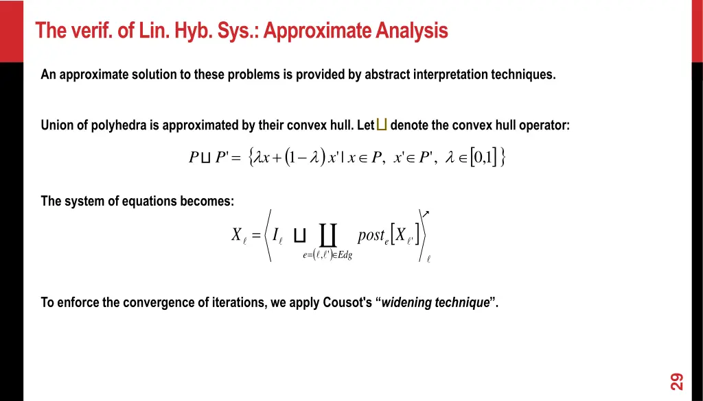 the verif of lin hyb sys approximate analysis 1