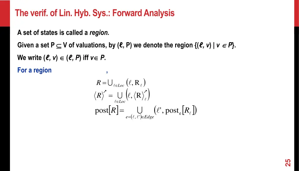 the verif of lin hyb sys forward analysis