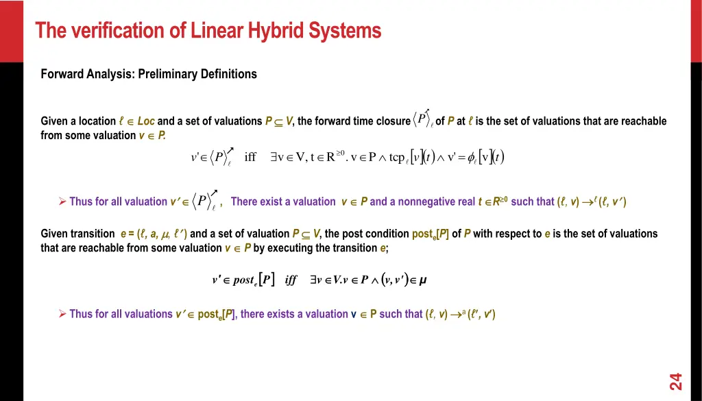 the verification of linear hybrid systems