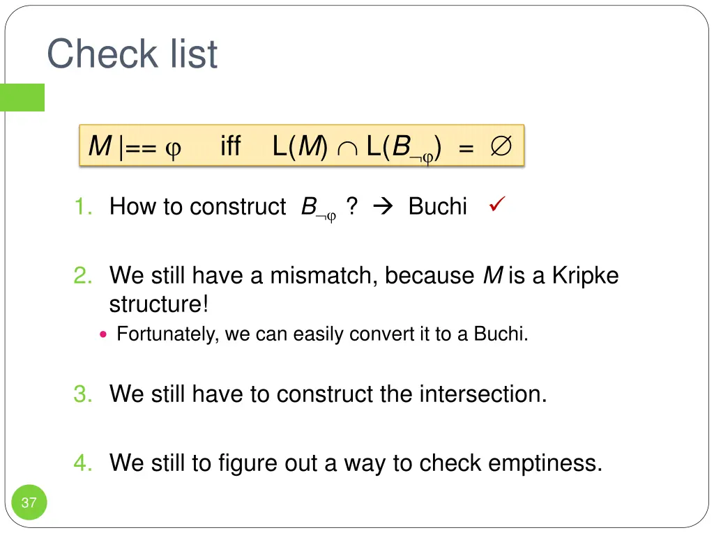 check list