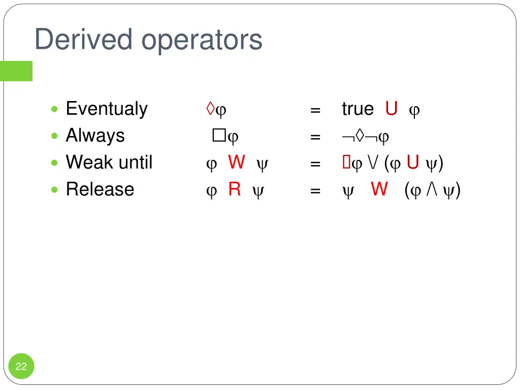 derived operators