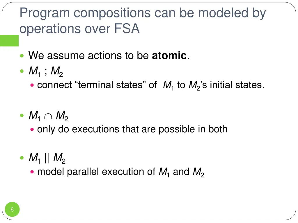program compositions can be modeled by operations