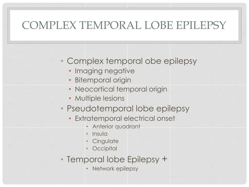 complex temporal lobe epilepsy