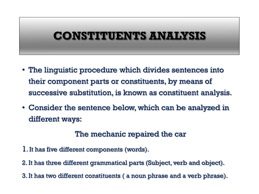 constituents analysis 1