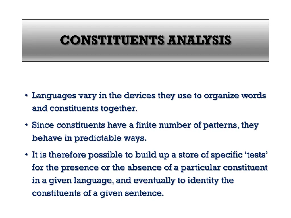 constituents analysis 2