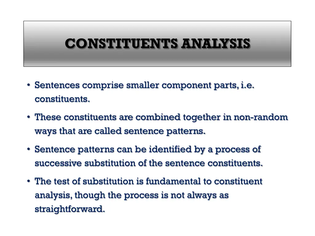 constituents analysis