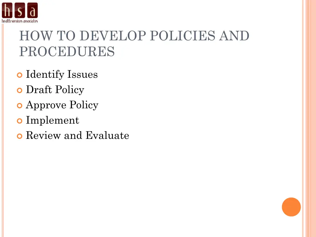 how to develop policies and procedures