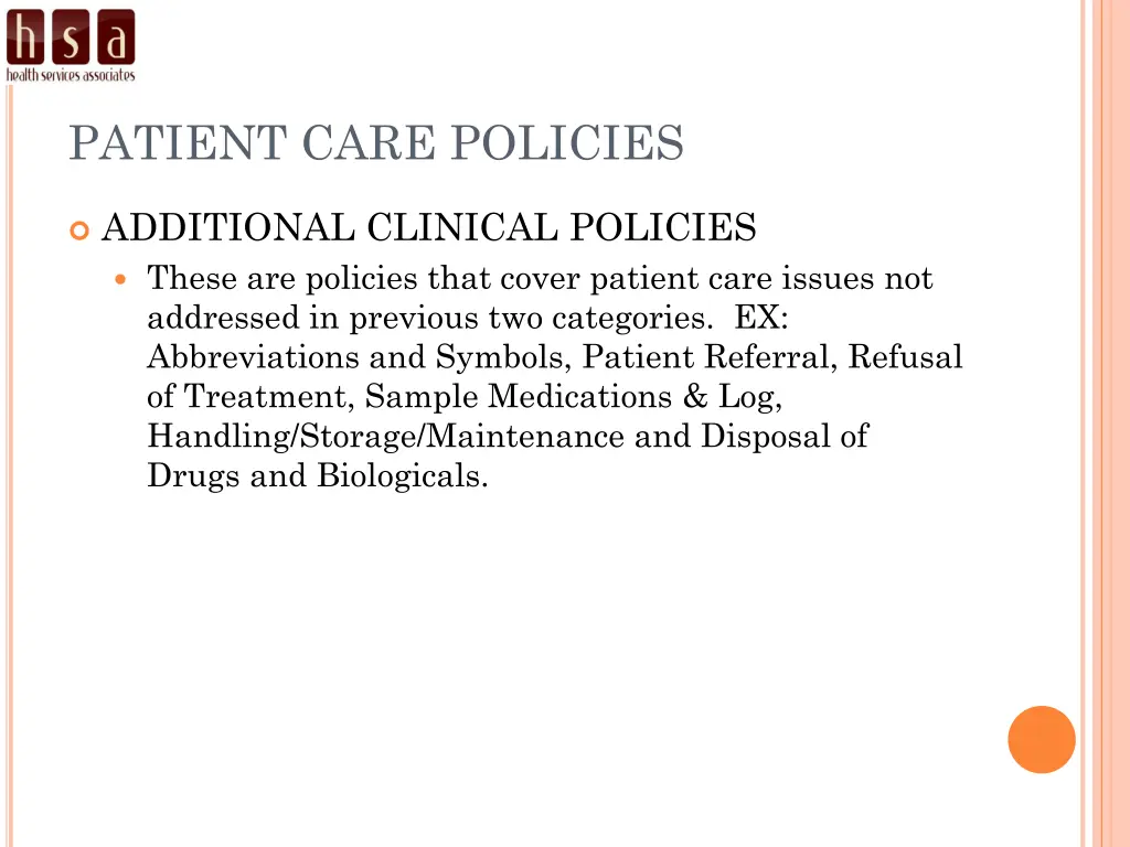 patient care policies 2