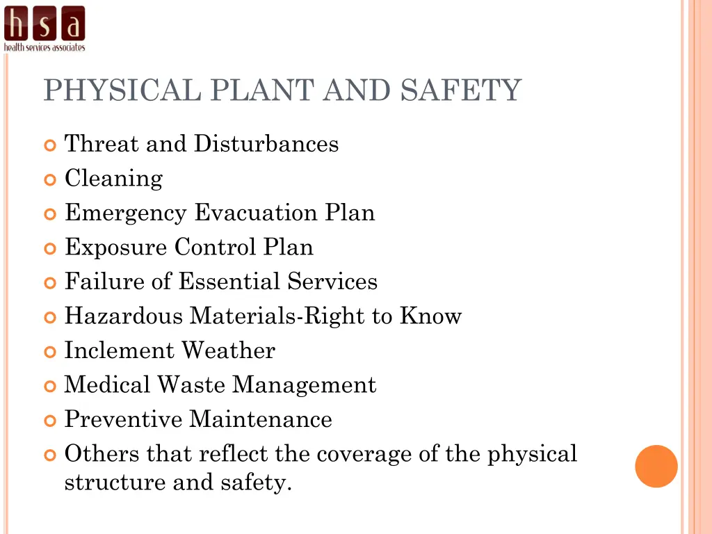 physical plant and safety