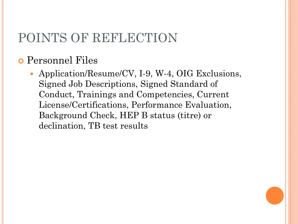 points of reflection 2