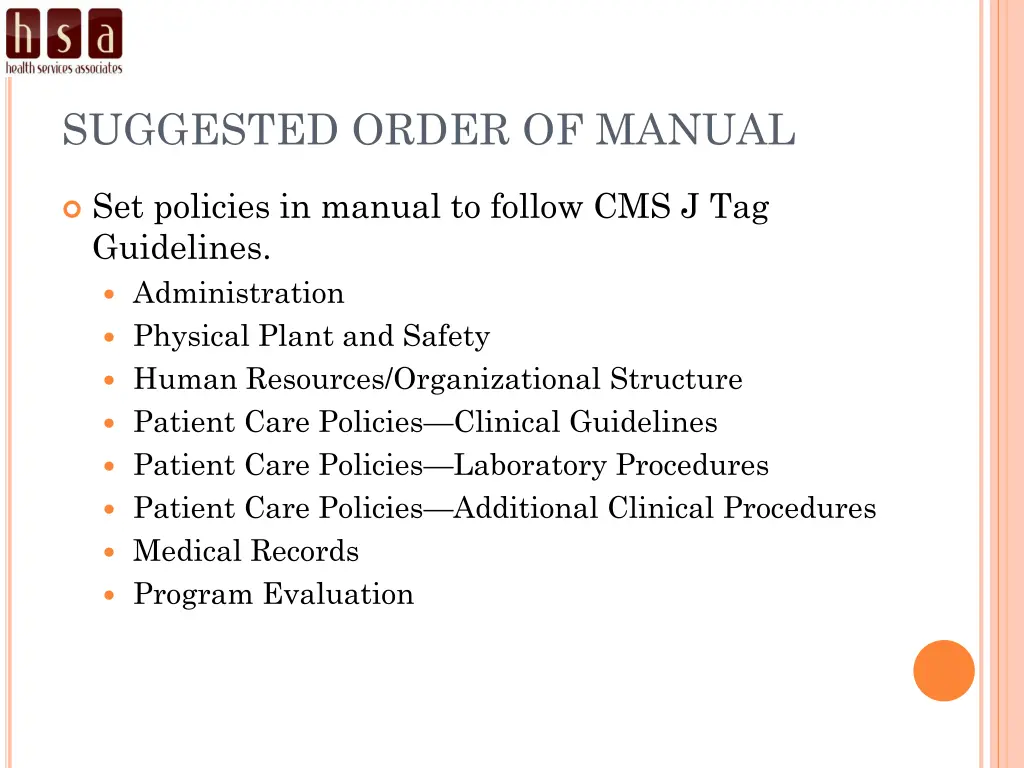 suggested order of manual