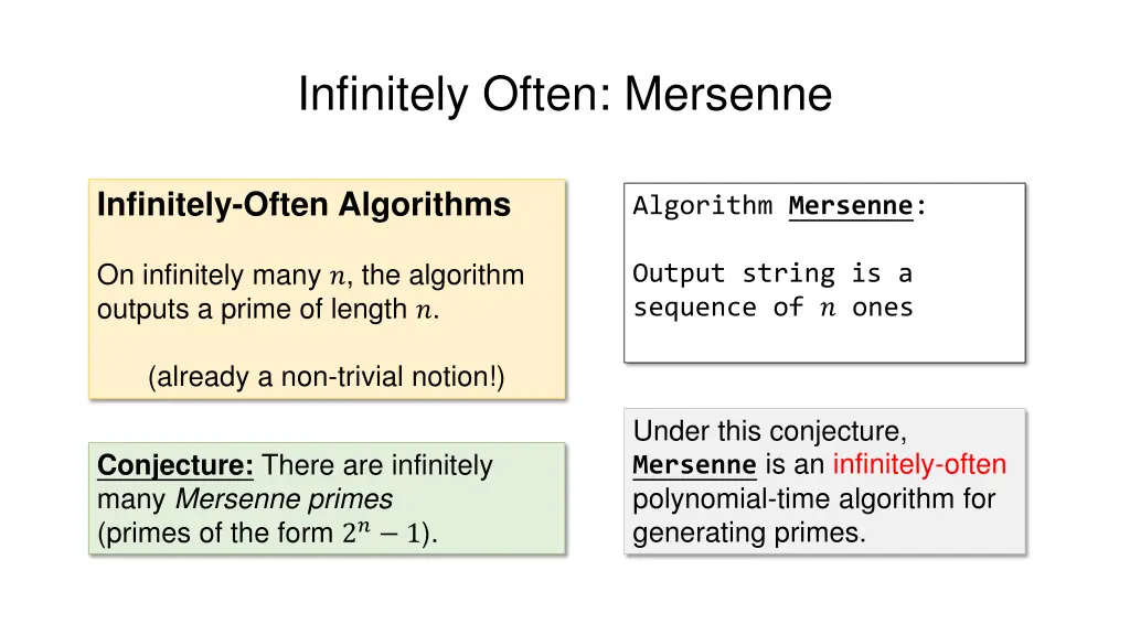 infinitely often mersenne