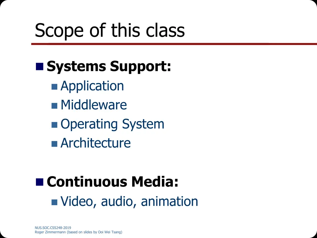 scope of this class