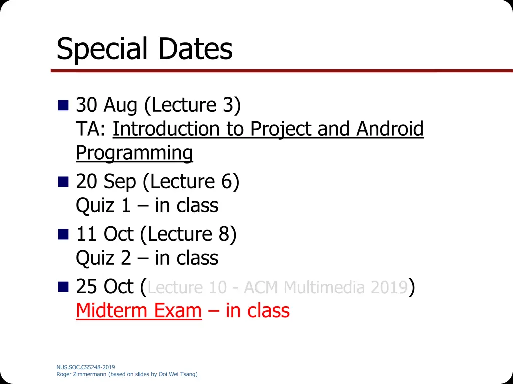 special dates