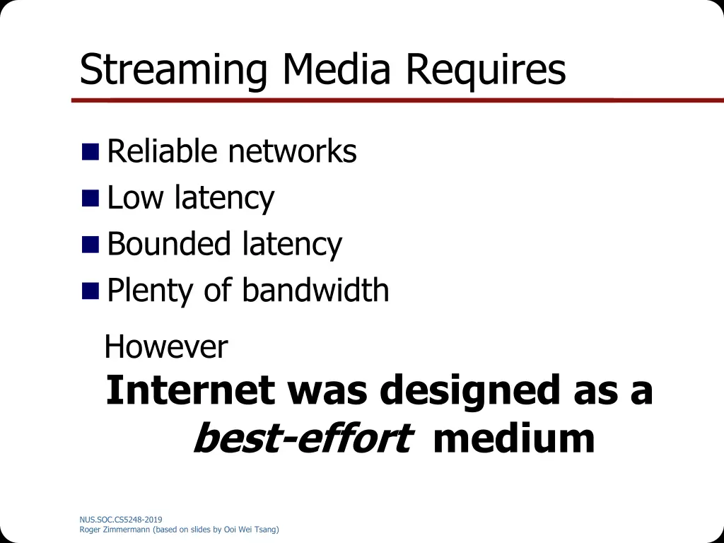 streaming media requires