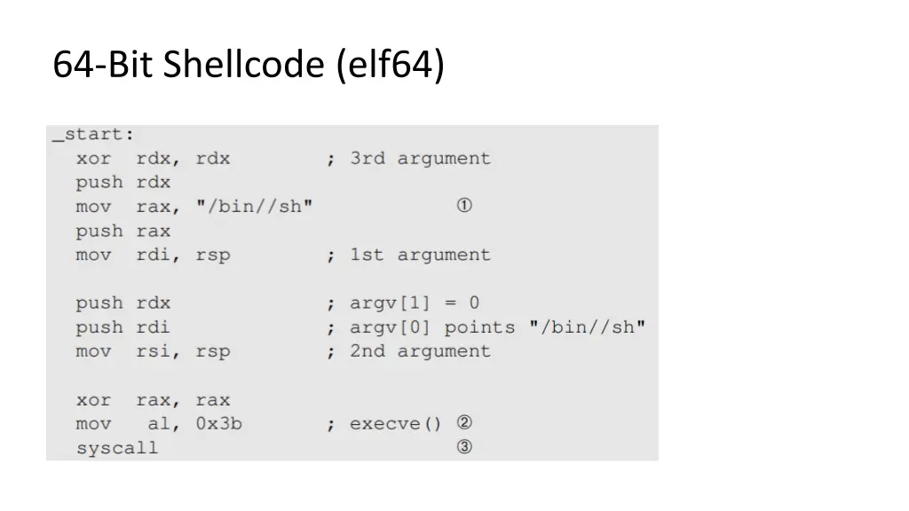 64 bit shellcode elf64