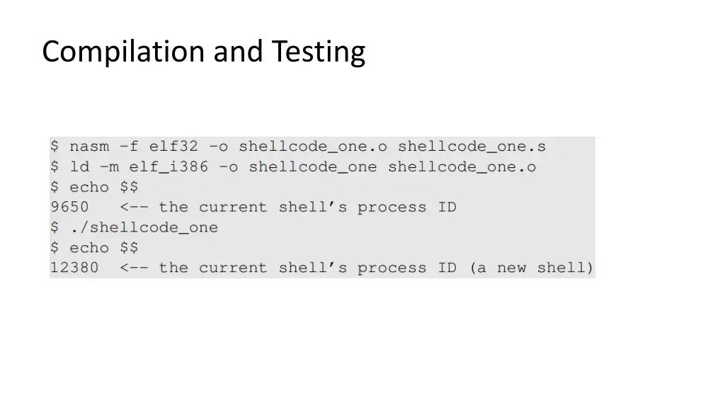 compilation and testing