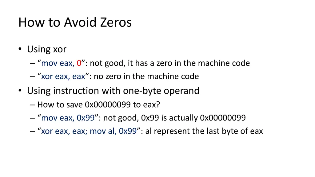 how to avoid zeros