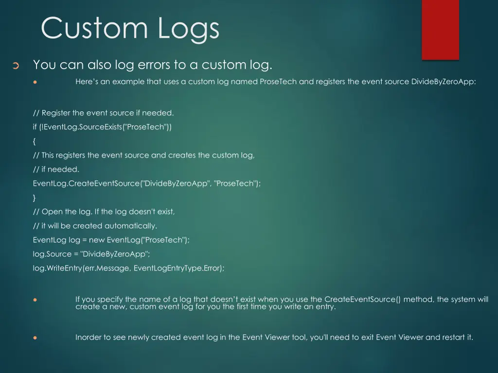 custom logs