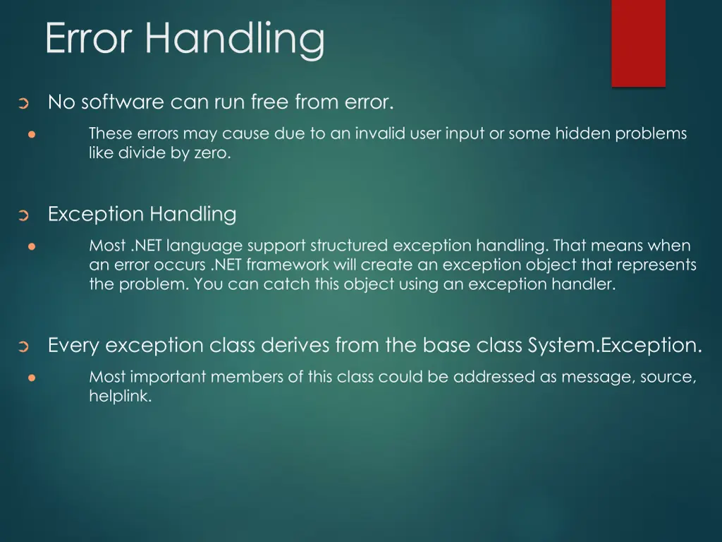 error handling