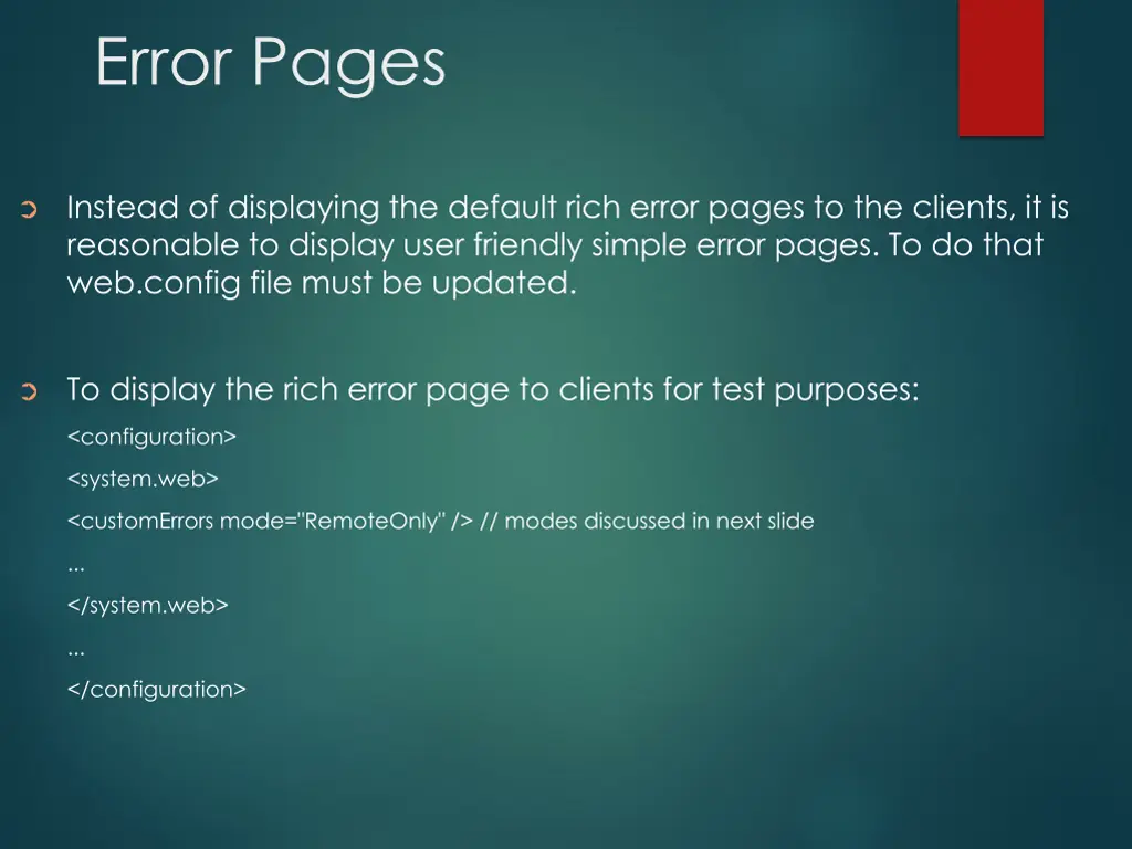 error pages