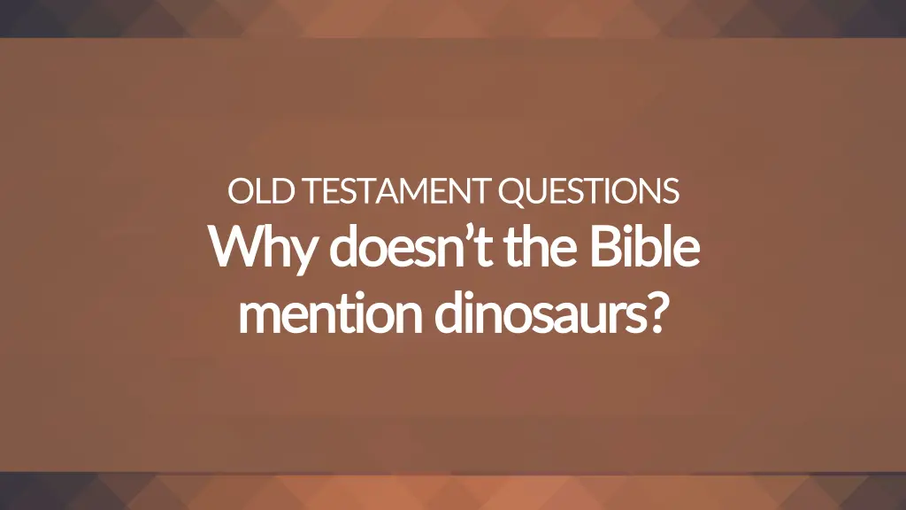 old testament questions why doesn t the bible