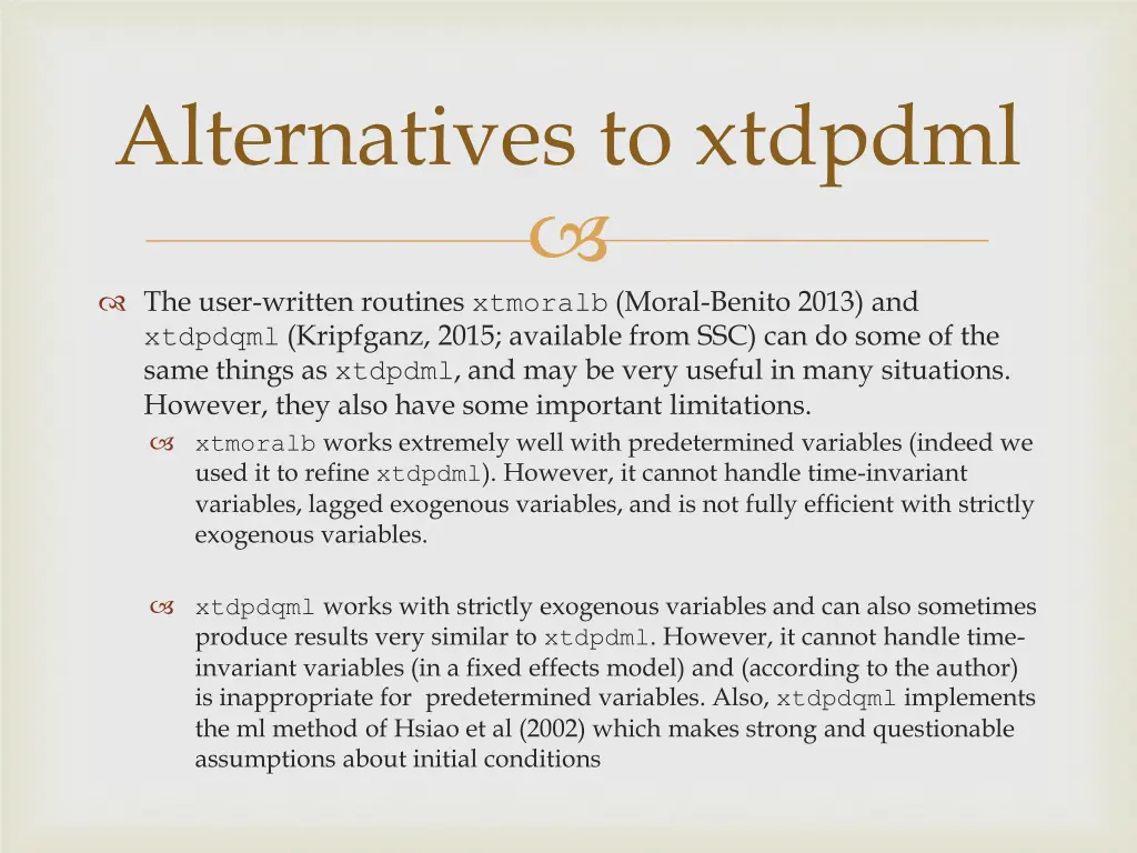 alternatives to xtdpdml