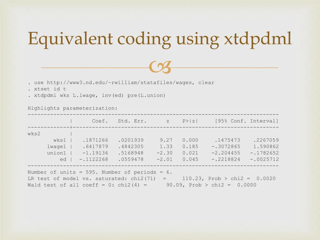 equivalent coding using xtdpdml