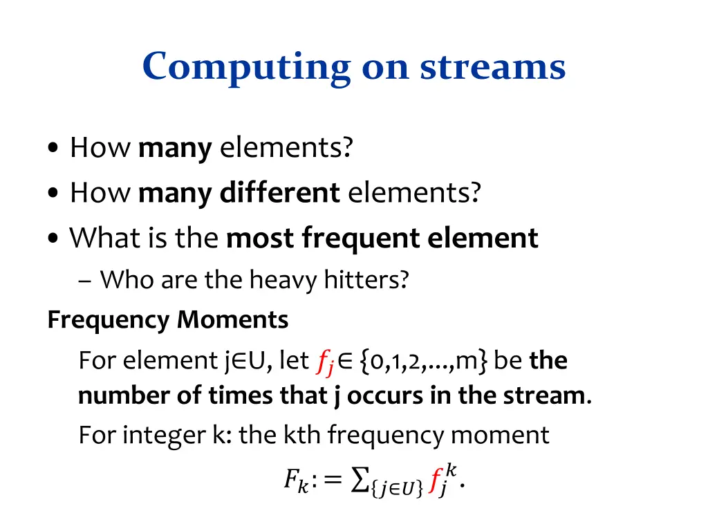 computing on streams