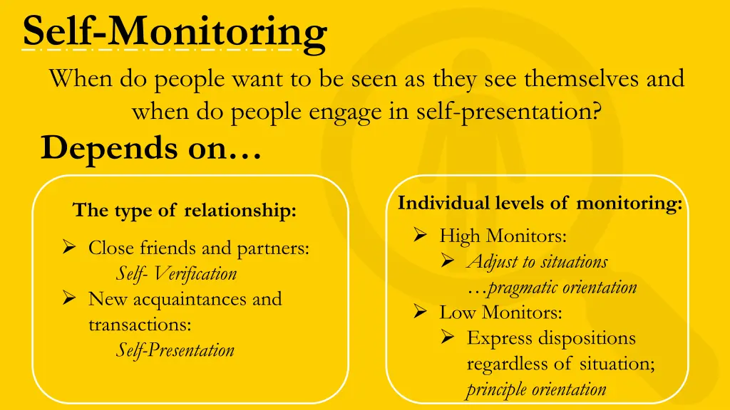 self monitoring when do people want to be seen