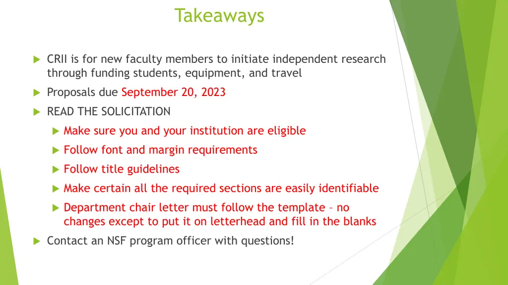 takeaways