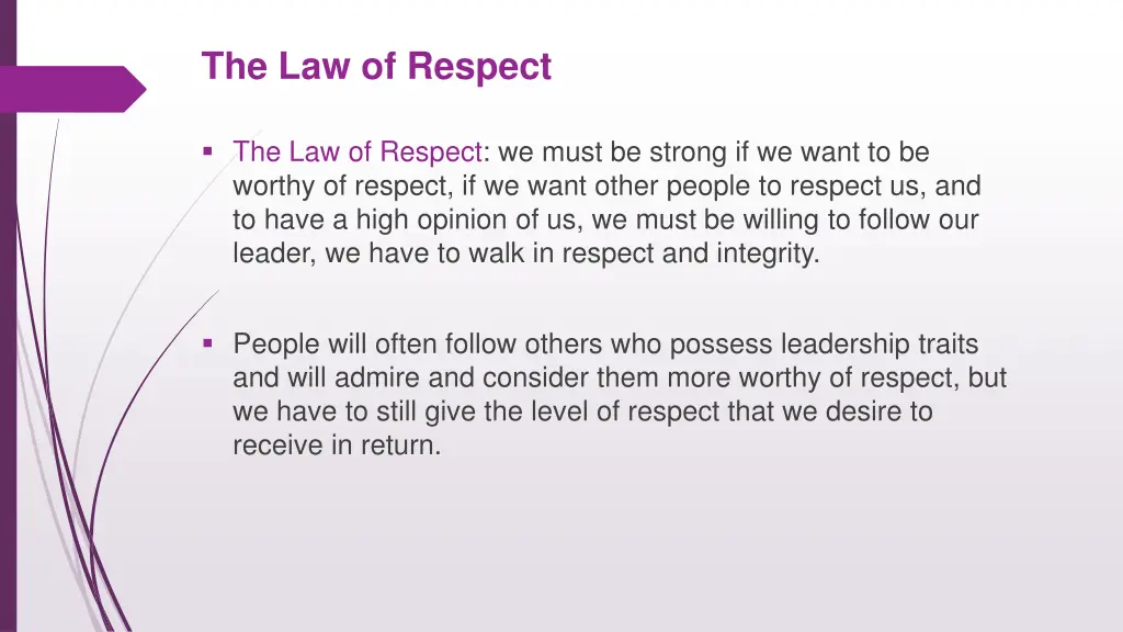 the law of respect