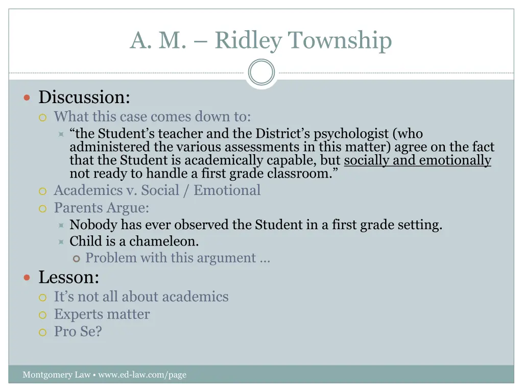 a m ridley township 6