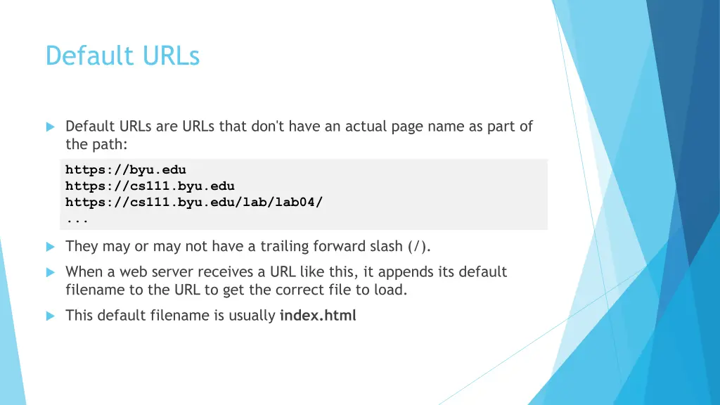 default urls