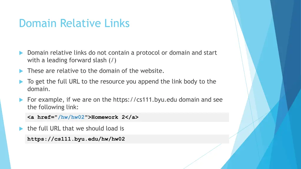 domain relative links