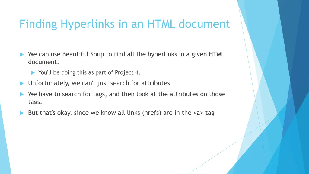 finding hyperlinks in an html document
