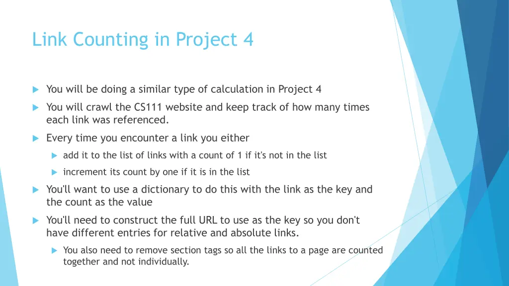 link counting in project 4