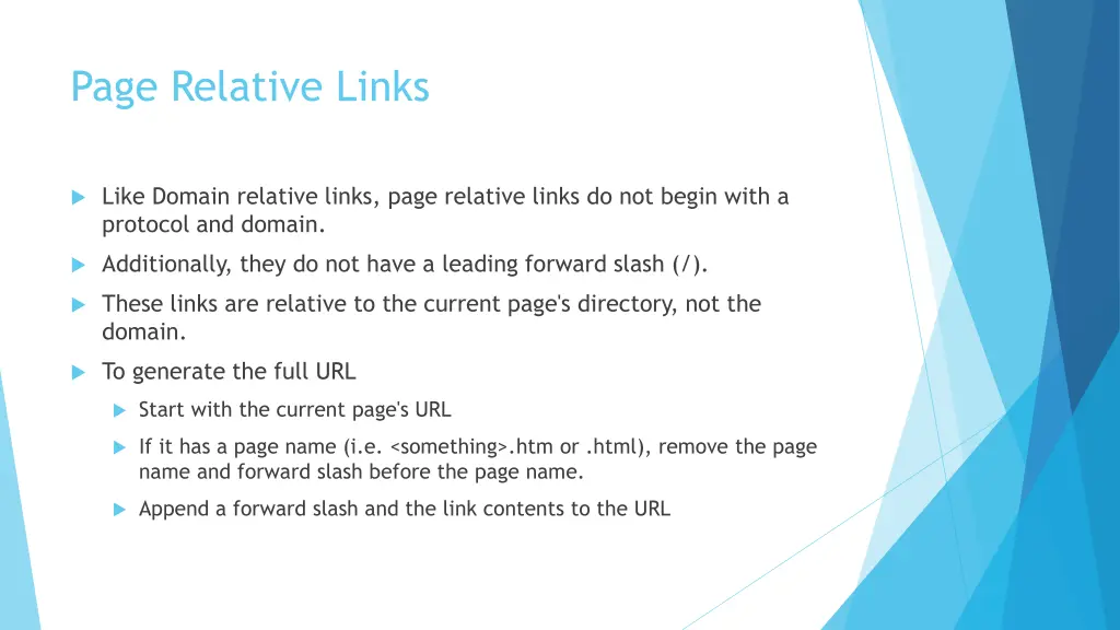 page relative links