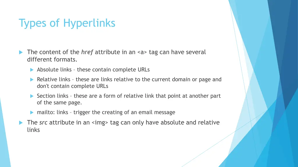 types of hyperlinks