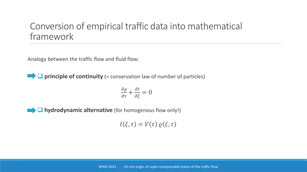 conversion of empirical traffic data into 1