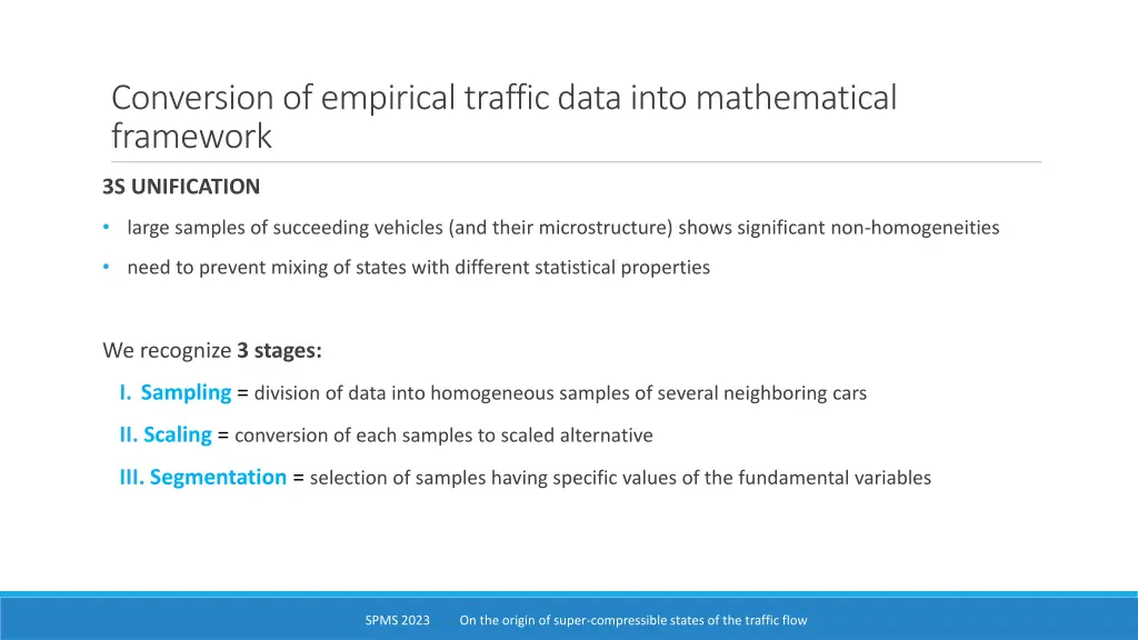conversion of empirical traffic data into 4