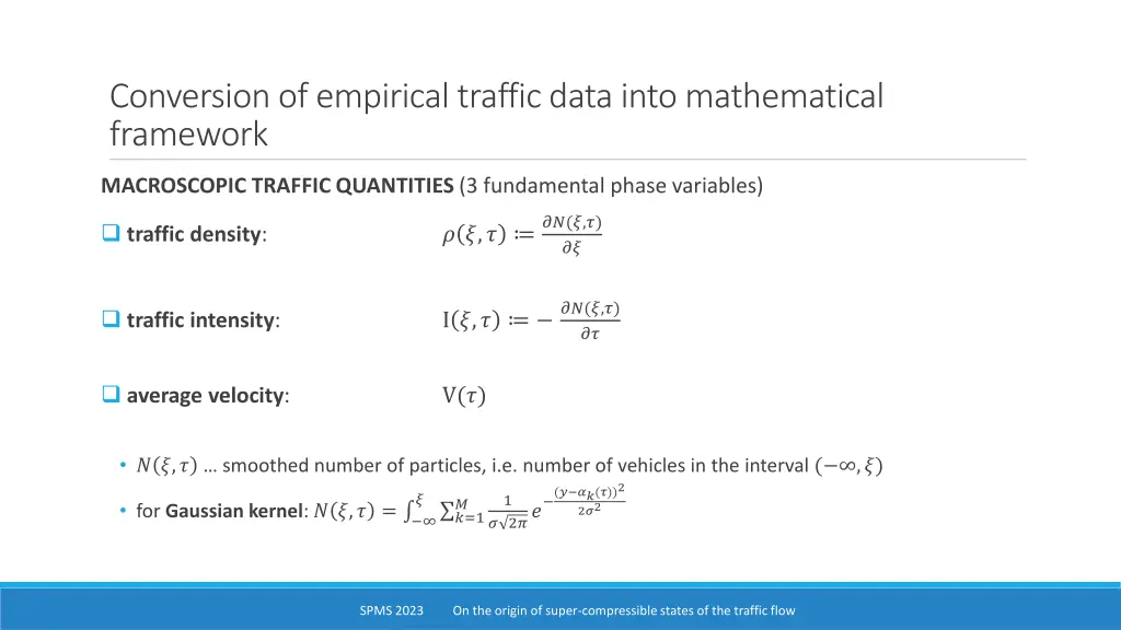 conversion of empirical traffic data into