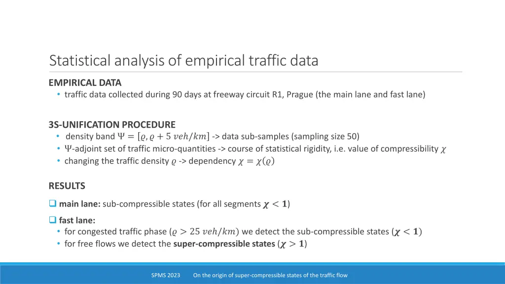 statistical analysis of empirical traffic data