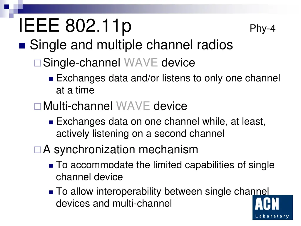 ieee 802 11p phy 4 single and multiple channel