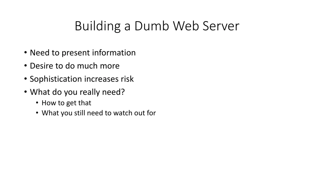 building a dumb web server