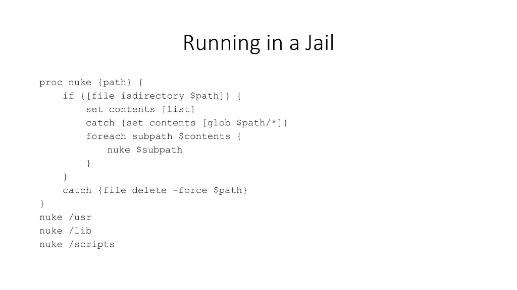 running in a jail 1