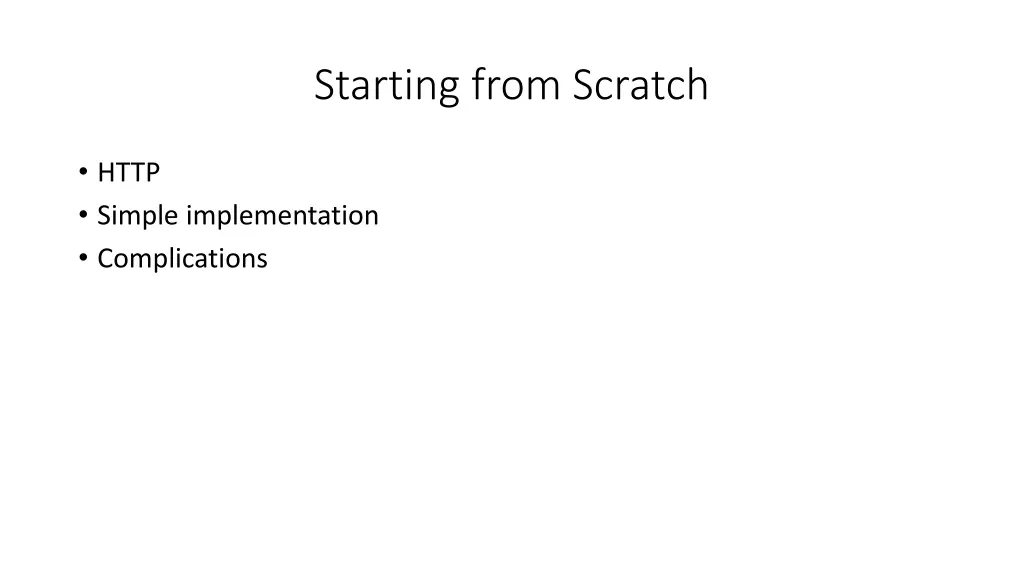 starting from scratch