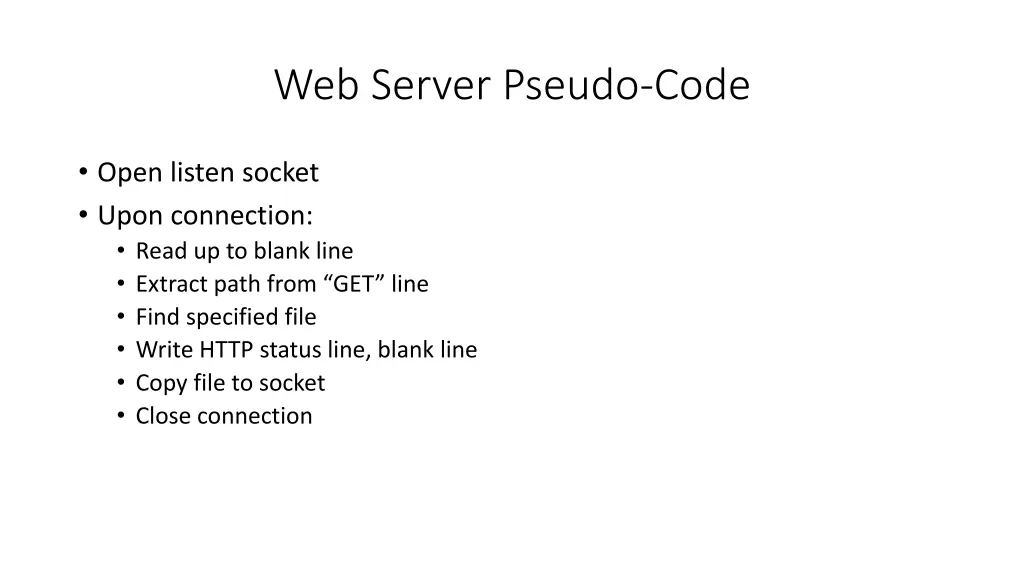 web server pseudo code